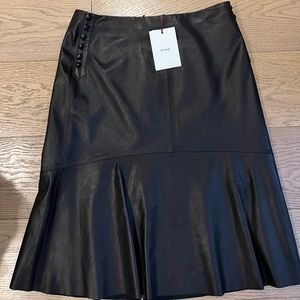 LEWIT NWT black leather skirt